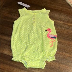New Carter’s Cute Polka Dot Baby Romper with Flamingo size 9m